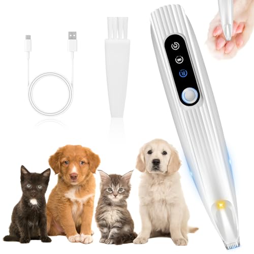 Pfotentrimmer für Hunde,USB Wiederaufladbar Hundeschermaschine Leise Hundepfoten Trimmer Pro Hundetrimmer mit Led-Licht Trimmer Hundepfoten für Hunde von chimoo