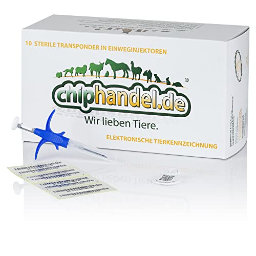 chiphandel.de Wir lieben Tiere. 10 x RFID Tierchip Mini für Hund, Katze und Kleintiere – mit internationalen Herstellercode 941 ICAR Zertifiziert von chiphandel.de Wir lieben Tiere.