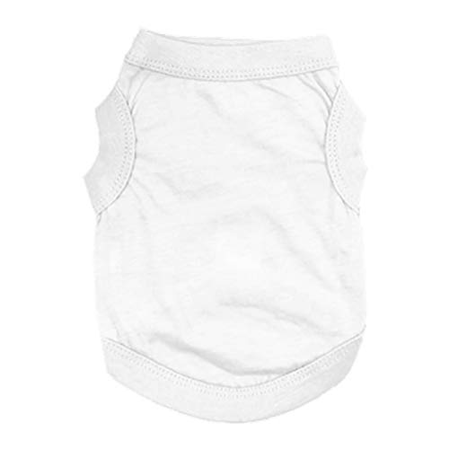 Katze-weiche Katze-Welpen-Pyjama-Weste-Hundefarbe-Weste-Haustier-Kleidung-warme Feste Haustier-Kleidung Hundepullover Geschirr (White, L) von chiphop