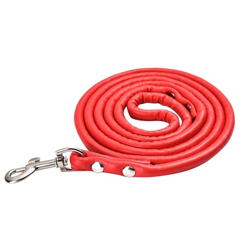 PU-Kordelzug für Haustiere, Autogeschirr, Hundeleine, einziehbare, gepolsterte, elastische, reflektierende Leine, Hundeleine Hundeleinen 3 Meter (Red, M) von chiphop