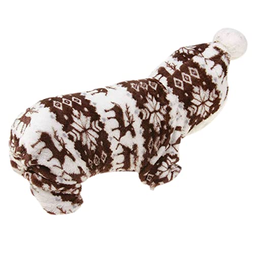 chiphop Haustier Hund Mode Winter Warme Kleidung Pyjama Weiche Baumwolle Welpen Teddy Katze Nachtwäsche Mantel Transportbox Ersatzteile (Coffee, S) von chiphop