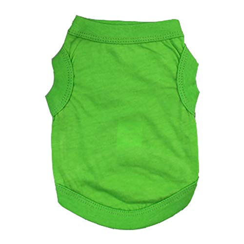 chiphop Katze-weiche Katze-Welpen-Pyjama-Weste-Hundefarbe-Weste-Haustier-Kleidung-warme Feste Haustier-Kleidung Hundepullover Geschirr (Green, XS) von chiphop