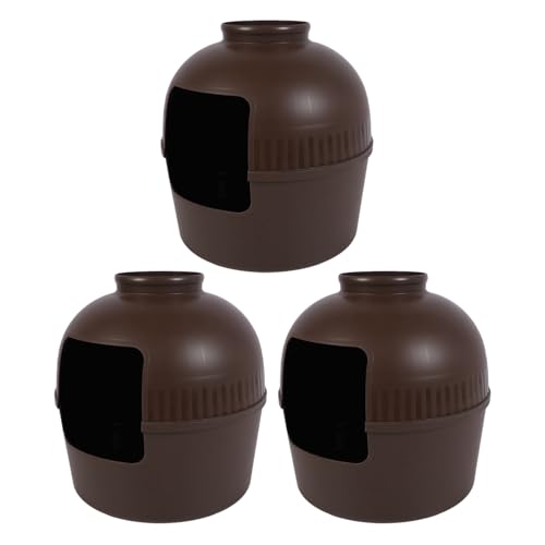 Pflanzgefäß für Katzentoilette, Versteckte Katzentoilette, Geschlossener, PP-Material, Versteckte Katzentoilette, Möbel für Heimdekoration, für Haustiere bis 15 kg (Brown) von ciciglow