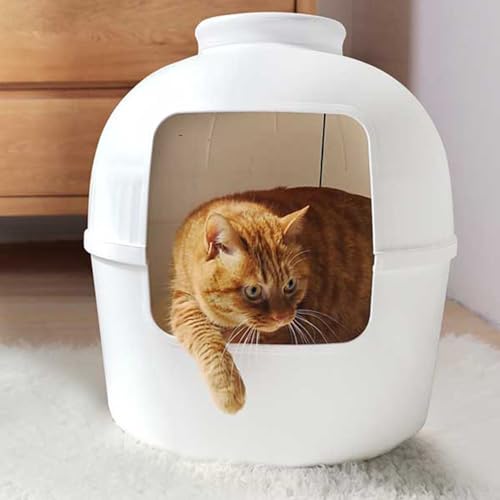 Pflanzgefäß für Katzentoilette, Versteckte Katzentoilette, Geschlossener, PP-Material, Versteckte Katzentoilette, Möbel für Heimdekoration, für Haustiere bis 15 kg (White) von ciciglow