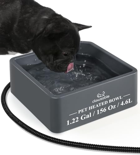 Beheizter Wassernapf für Katzen & Hund, Beheizte Haustierschalen für Draußen, Beheizte Wasserschale Wasserdicht, Beheizter Hundenapf mit kaufester Schnur, Smart Water Thermal-Bowl für Kaninchen, Huhn von clawsable