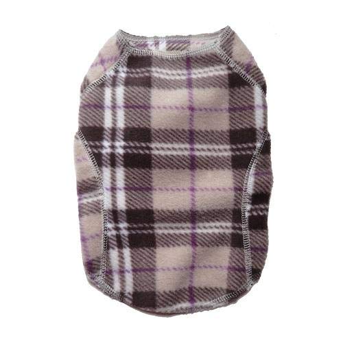 Cloak and Dawggie Fleece gemusterter Hundepullover Plaid Dog Fleece Pullover Best Cold Weather Winter Polar Fleece Alle Rassen (L 13,6-22,7 kg, Tan Plaid) von cloak & dawggie