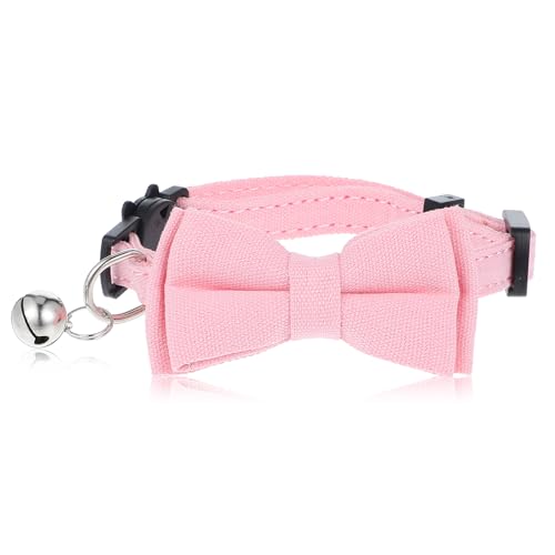 cobee 1 x Halsband mit Fliege und Glöckchen, rosa Katzenhalsband, Schleife, abnehmbares Kätzchen-Halsband für Kätzchen-Dekorationen, Leine, Tiere, Hundehalsbänder (Rosa) von Cobee