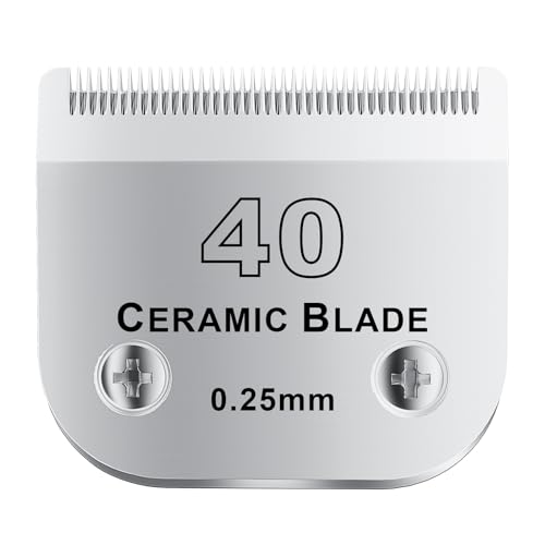 colorski 40# Abnehmbare Fellschere für Haustiere, Keramikklinge, kompatibel mit Andis-Größe 40, Schnittlänge 0,25 mm, kompatibel mit Andis/Wahl/Oster Hunde-Schermaschinen, 1 Stück colorski 40# Abnehmbare Fellschere für Haustiere, Keramikklinge, kompatibel mit Andis-Größe 40, Schnittlänge 0,25 mm, kompatibel mit Andis/Wahl/Oster Hunde-Schermaschinen, 1 Stück von colorski