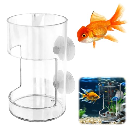 Aquarium Futterrohr, 2025 Neu No Mess Aquarium Feeder, Garnelen-Futterrohr Shrimp Feeder Tube Saugnapf Betta Feeder Futterspender Garnelen Futterrohr Und Schüssel Set für Aquarium (Rund) von comepew