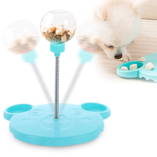 Interaktives Hundespielzeug, 2025 Neu Wackelndes Hunde Leckerli Spielzeug, Futterautomat Spielzeug Futterball Slow Feeder Hund Feeder Ball Snackball Hund Leckerli Ball für Hunde Katzen (A-Blau) von comepew