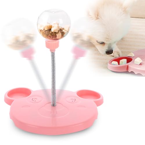 Interaktives Hundespielzeug, 2025 Neu Wackelndes Hunde Leckerli Spielzeug, Futterautomat Spielzeug Futterball Slow Feeder Hund Feeder Ball Snackball Hund Leckerli Ball für Hunde Katzen (A-Rosa) von comepew