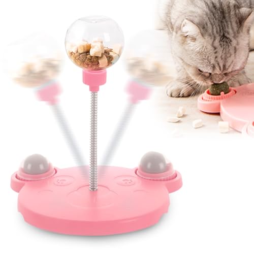 Interaktives Hundespielzeug, 2025 Neu Wackelndes Hunde Leckerli Spielzeug, Futterautomat Spielzeug Futterball Slow Feeder Hund Feeder Ball Snackball Hund Leckerli Ball für Hunde Katzen (B-Rosa) von comepew