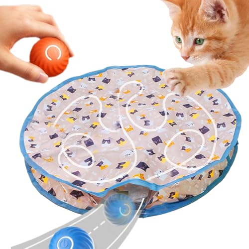 comepew Interactive Cat Toys, 2024 Neuest 2 in 1 Simuliertes Interaktives Jagdkatzenspielzeug, Guitar Cat Toy Doppelschicht Jagd Katze Matte Spielzeug für Stimuliert Den Jagdinstinkt (Grau, +O Ball) von comepew