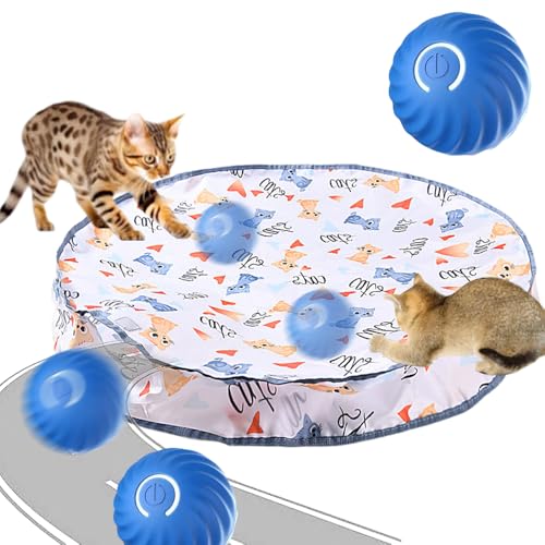 comepew Interactive Cat Toys, 2024 Neuest 2 in 1 Simuliertes Interaktives Jagdkatzenspielzeug, Guitar Cat Toy Doppelschicht Jagd Katze Matte Spielzeug für Stimuliert Den Jagdinstinkt (Weiß, +B Ball) von comepew