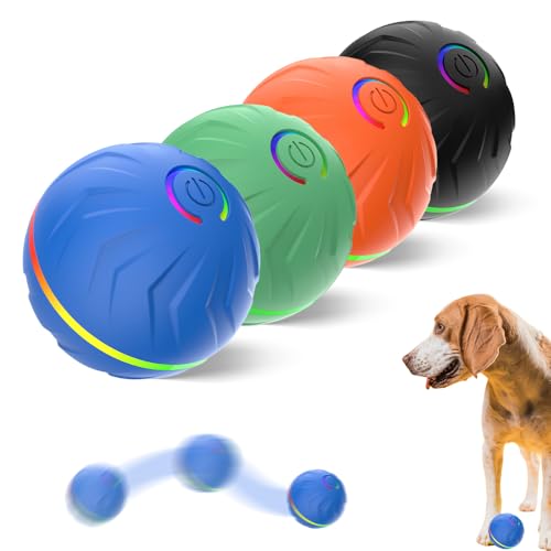 comepew Katzenspielzeug Elektrisch Katzenball, 2025 Upgraded Interaktives Katzenball Spielzeug, Interaktives Katzenspielzeug mit LED Licht Katzenspielzeug Selbstbeschäftigung 360-Grad-Ball (4PCS) von comepew