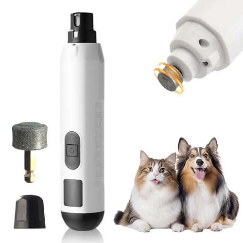 comepew Profi Krallenschleifer für Hunde, 2025 Neu Electric Pet Nail Grinder, 5-Gang Krallenschleifer Krallenschere Hund mit LED Elektrische Krallenschere Heusom Silent Groom Pro Nail Grinder (Weiß) von comepew