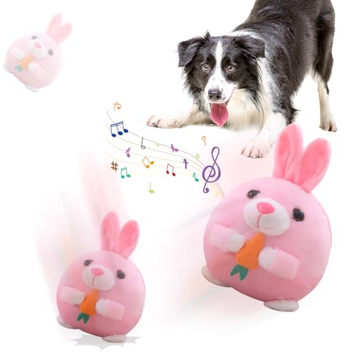 comepew Weihnachten Interaktives Hundespielzeug, 2025 Neu Active Moving Pet Plush Toy, Bewegendes Hundespielzeug Ball Bissfest Aktives Bewegendes Haustier Plüschspielzeug Elektrisch (KaninchenA) von comepew