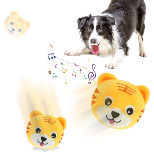 comepew Weihnachten Interaktives Hundespielzeug, 2025 Neu Active Moving Pet Plush Toy, Bewegendes Hundespielzeug Ball Bissfest Aktives Bewegendes Haustier Plüschspielzeug Elektrisch (Tiger) von comepew