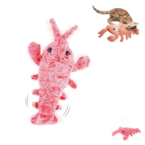 Furry Fellow Interactive Dog Toy Lobster,Furry Fellow Dog Toy Lobster, Furry Fellow Interactive Dog Toy,Wiggly Lobster Dog Toy,Floppy Lobster Dog Toys,Usb Charging Jumping Lobster Cat Toys (PINK) von cookx