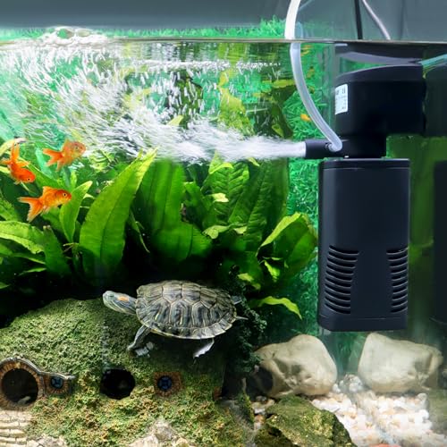 coospider-repta Aquariumfilter für 15–40 Gall. Tank Crystal 160 GPH Biochemische Filtration, leistungsstarke Pumpe, tauchfähige interne Aquariumfilter von coospider-repta