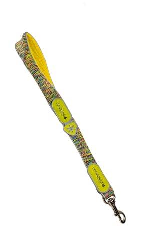 Coralpina - Powermix Leine für Hunde, einfach und robust, mit reflektierenden Teilen und gepolstertem Griff, aus strapazierfähigen Öko-Materialien und Kern aus Nylon, Farbe Gelb Melange, Größe 9/10 von coralpina