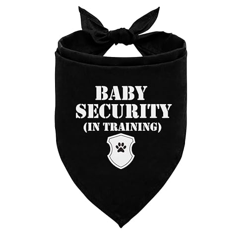 Baby Security Hundehalstuch, Hund Schwangerschaftsankündigung, Hundeschal, schwarzes Hundehalstuch, Hundehalstuch für kleine, mittelgroße und große Hunde, Hund Baby Ankündigung, Geschenk für von corner wind