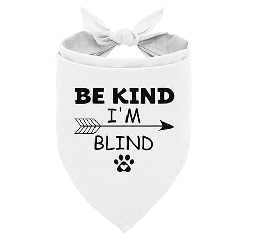 Be Kind I'm Blind Hundehalstuch, lustiges Welpenhalstuch, Dreieckstuch für Haustiere, Haustierschal, Zubehör für Hundeliebhaber, blindes Hundezubehör, Foto-Requisite, Hundehalstuch für kleine von corner wind