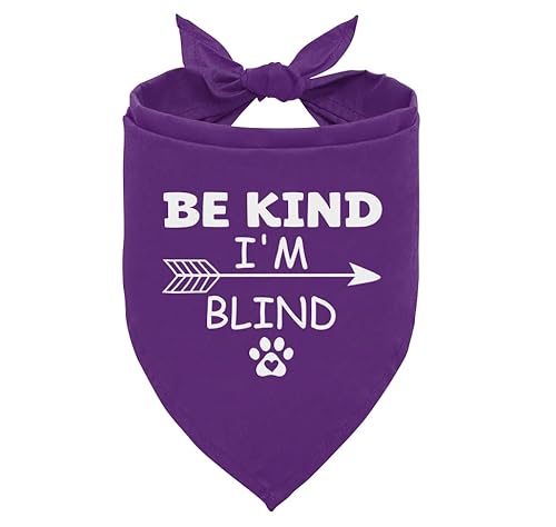 Be Kind I'm Blind Hundehalstuch, lustiges Welpenhalstuch, Dreieckstuch für Haustiere, Zubehör für Hundeliebhaber, blindes Hundezubehör, Foto-Requisite, Hundehalstuch für kleine mittelgroße Hunde (C40) von corner wind