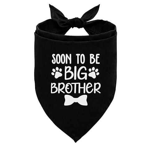 Big Brother Bandana für Hund, Hund Bandana Schwangerschaft Ankündigung, Hundetuch, Hund Schwangerschaft Ankündigung, Schwarz Hund Bandana, Hundehalstuch für Kleine Mittlere Große Hunde (A87) von corner wind