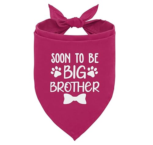 Big Brother Bandana für Hund, Hund Bandana Schwangerschaft Ankündigung, Hundetuch, Hund Schwangerschaft Ankündigung, Weinrot Hunde Bandana, Hundehalstuch für Kleine Mittlere Große Hunde (A90) von corner wind