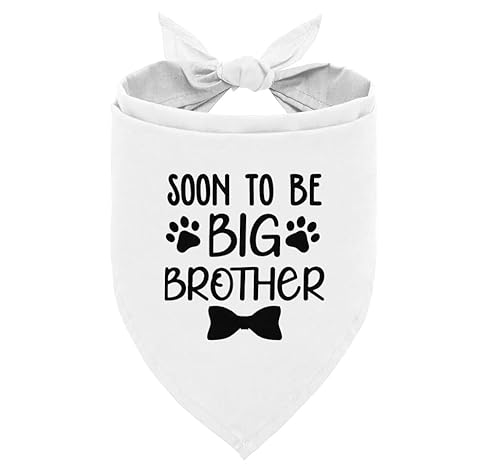 Big Brother Bandana für Hund, Hund Bandana Schwangerschaft Ankündigung, Hundetuch, Hund Schwangerschaft Ankündigung, Weiß Hund Bandana, Hundehalstuch für Kleine Mittlere Große Hunde (A86) von corner wind