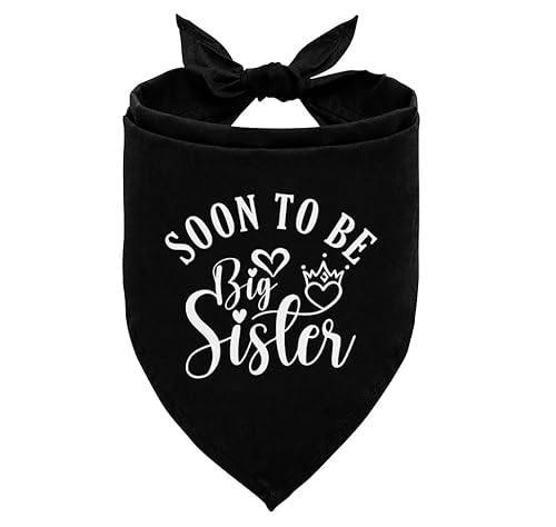 Big Sister Bandana für Hund, Hund Bandana Schwangerschaft Ankündigung, Hundeschal, Hund Schwangerschaft Ankündigung, Schwarz Hund Bandana, Hundehalstuch für Kleine Mittlere Große Hunde (A92) von corner wind