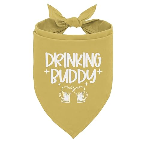 Drinking Buddy Hundehalstuch, Drinking Buddy Hunde-Shirt, lustiges süßes Hundehalstuch, Geschenk für Hundeliebhaber, Hundehalstuch für kleine mittelgroße Hunde, Dreieck-Lätzchen-Zubehör, Hundeschal von corner wind