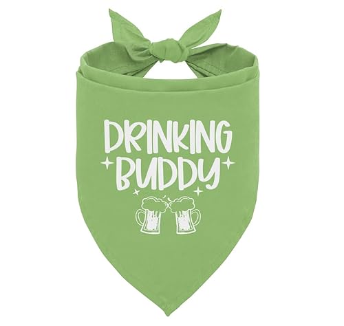 Drinking Buddy Hundehalstuch, Drinking Buddy Hunde-Shirt, lustiges süßes Hundehalstuch, Geschenk für Hundeliebhaber, Hundehalstuch für kleine mittelgroße Hunde, Dreieck-Lätzchen-Zubehör, Hundeschal von corner wind