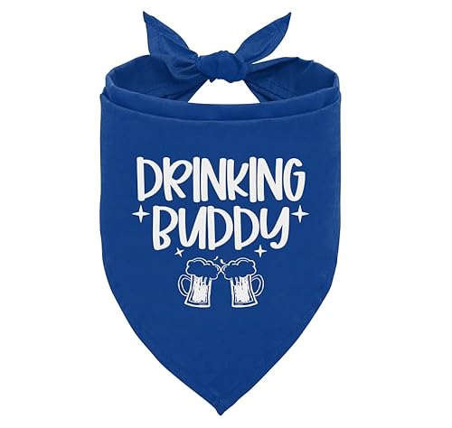 Drinking Buddy Hundehalstuch, lustiges süßes Hundehalstuch, Haustier-Hunde-Dreieckstuch, blaues Hundehalstuch, Hundehalstuch, Hundehalstuch für kleine, mittelgroße und große Hunde, Geschenk für von corner wind