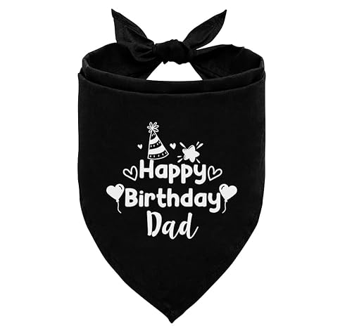 Happy Birthday Hundehalstuch, Hundehalstuch für kleine, mittelgroße und große Hunde, Geschenke von Hunden an Besitzer, schwarzes Hundehalstuch, Foto-Requisiten-Zubehör (A37) von corner wind