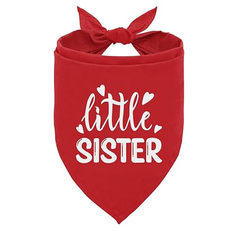 Little Sister Hundehalstuch, Dreieckstuch für kleine, mittelgroße und große Hunde, rotes Hundehalstuch, Geschenk für Hundeliebhaber, lustiges süßes Hundehalstuch (A69) von corner wind