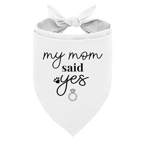 My Mom Said Yes Dog Bandana, Dog Bandana Engagement, My Parents are Getting Married Dog Bandana, Wedding Dog Bandana, Wedding Dog Outfit, White Dog Bandana, Dog Bandana for Small Medium Dogs (C1) von corner wind