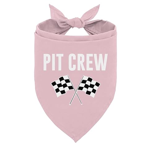 Pit Crew Hundehalstuch, Rennwagen-Flagge, Hundehalstuch, kariertes Hundehalstuch, Haustier-Hunde-Dreieckschal, rosa Hundehalstuch, lustiges süßes Hundehalstuch, Hundehalstuch, für kleine mittelgroße von corner wind