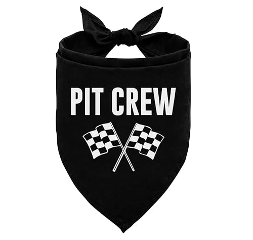 Pit Crew Hundehalstuch, Rennwagen-Flagge, Hundehalstuch, kariertes Hundehalstuch, Haustier-Hunde-Dreieckschal, schwarzes Hundehalstuch, lustiges süßes Hundehalstuch, Hundehalstuch, für kleine von corner wind