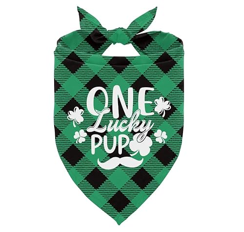 St. Patrick's Hundehalstuch, lustiges niedliches Hundehalstuch, grün kariert, Hundehalstuch, Hundehalstuch, für kleine, mittelgroße und große Hunde, Geschenk für Hundeliebhaber, Buffalo Plaid Pet Dog von corner wind