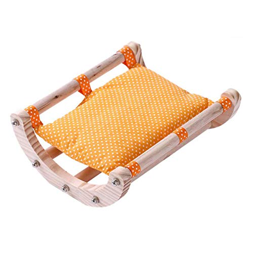 coserori Meerschweinchen Bett Igel Haus Pad Kaninchen Bunny Bett Spielzeug Zubehör Stuhl Shaker Holz Abnehmbar (Orange) von coserori