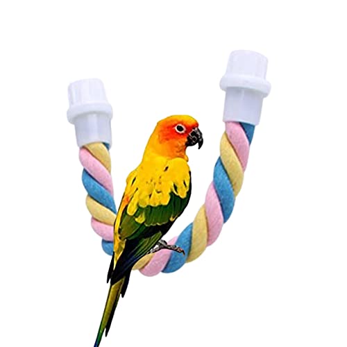 cottonwood Seil für Vogelstangen für Papageien, Parrot Toys Seil-Bungee-Vogelspielzeug, Vogel-Sitzstange für Papageien, Nymphensittiche, Sittiche, Wellensittichkäfige, Bequeme Vögel, buntes von cottonwood