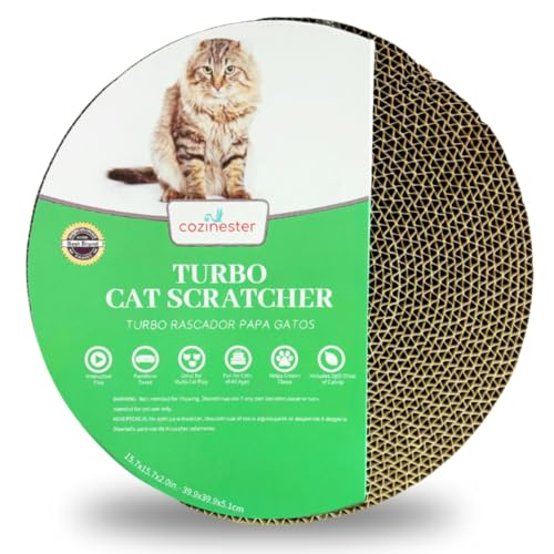 Cozinester Katzenkratzer Nachfüllpad 10 Zoll, Premium Wellmaterial für Katzen & aktive Haustiere, Langlebige Kratzpads Unterstützt Haustierverhalten - 3 Stück von cozinester