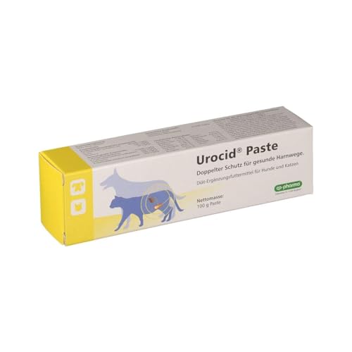 cp-pharma Urocid Paste | 100 g | Diät-Ergänzungsfuttermittel für Hunde und Katzen | Bei Blasenbeschwerden, Struvitsteinen mit Methionin & Cranberry von cp-pharma