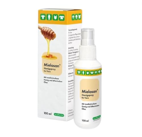 cp-pharma Mielosan Honigspray für Tiere | 100 ml | Zur hygienischen Pflege verletzter und gereizter Haut, sowie zur Unterstützung der Selbstheilung der Haut | Niedriger pH-Wert von cp-pharma