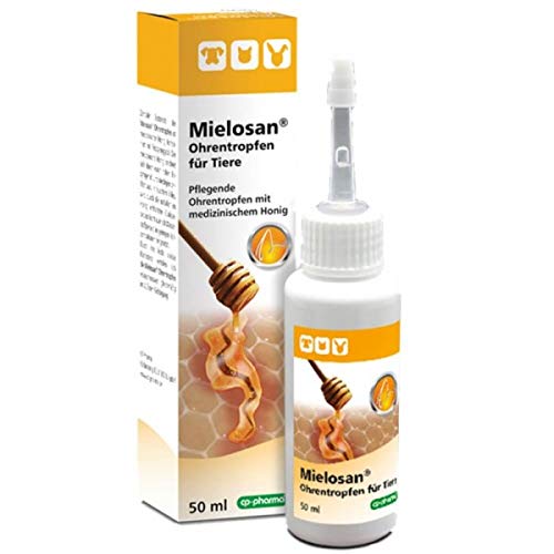cp-pharma Mielosan Ohrentropfen | 50ml | Ohrenpflege mit medizinischem Honig für Tiere | Hygienische Pflege für empfindliche Ohren ohne ätherischen Öle von cp-pharma
