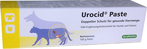 cp-pharma Urocid Paste | 100 g | Diät-Ergänzungsfuttermittel für Hunde und Katzen | Bei Blasenbeschwerden, Struvitsteinen mit Methionin & Cranberry von cp-pharma