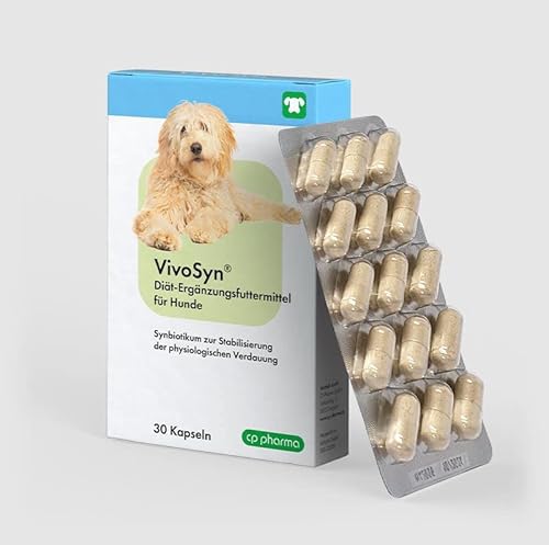 cp-pharma VivoSyn | 30 Kapseln | Ergänzungsfuttermittel für Hunde | Zur Stabilisierung Einer physiologischen Verdauung | Hochkonzentriertes und qualitätskontrolliertes Synbiotikum von cp-pharma