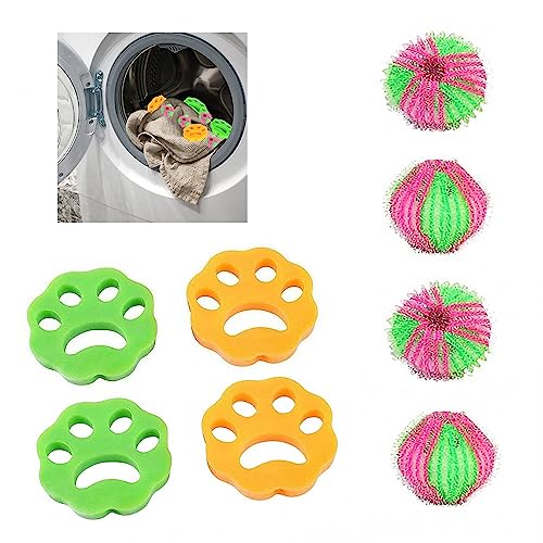 crazy bean Tierhaarentferner Waschmaschine 8 Pcs Wäsche Haarfänger Haustier Flusenentferner Hundehaare und Katzenfell von crazy bean